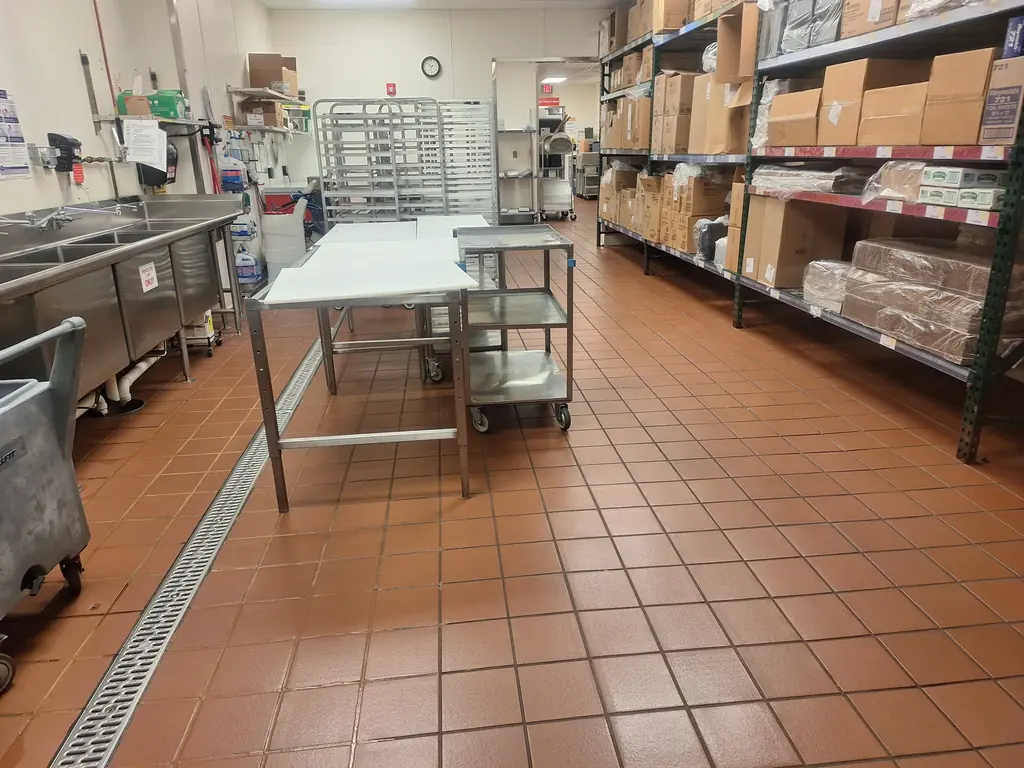 Commercial kitchen quarry tile deep cleaned