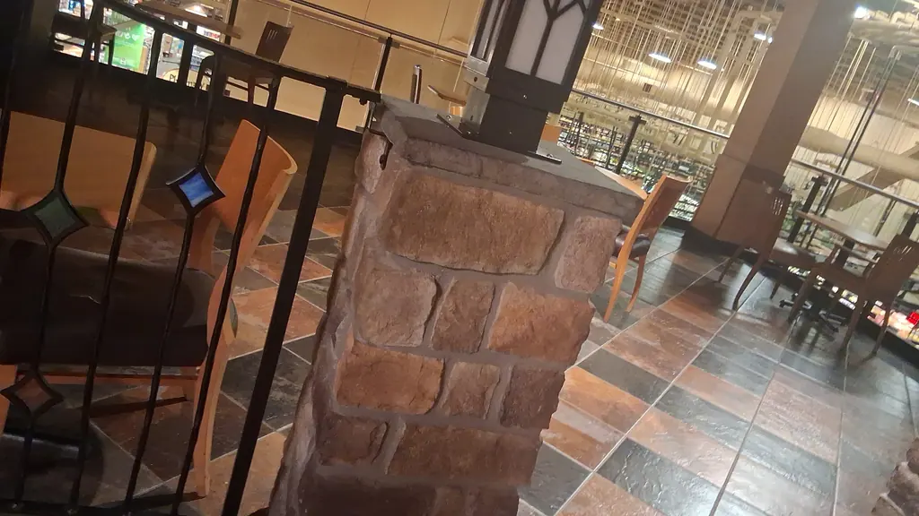 Slate tile restored in a cafe seating area